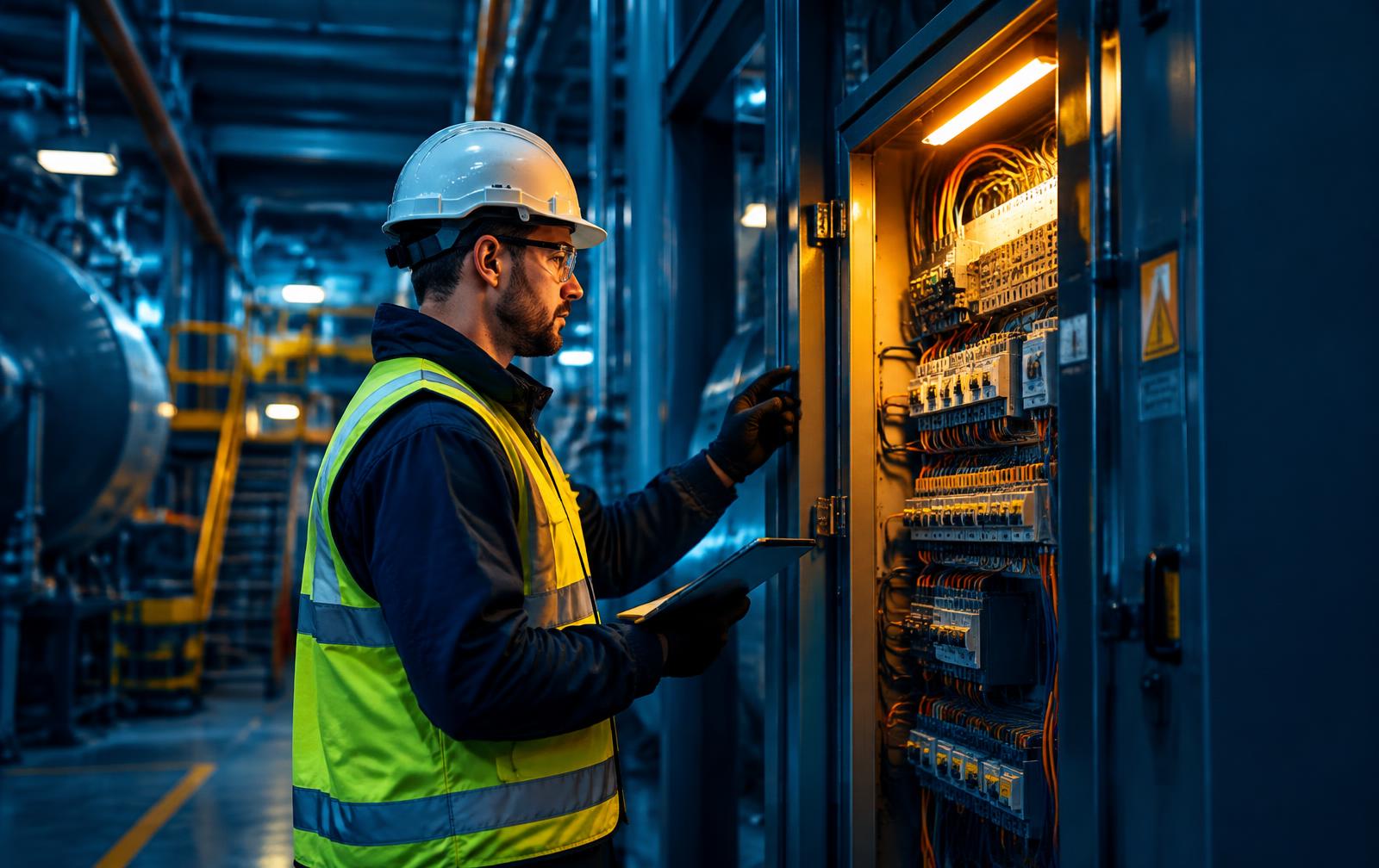 Engenheiro em ambiente industrial